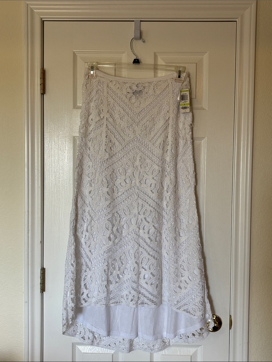 INC International Concepts Dresses & Skirts - INC International Concepts White Asymmetrical Lace Skirt